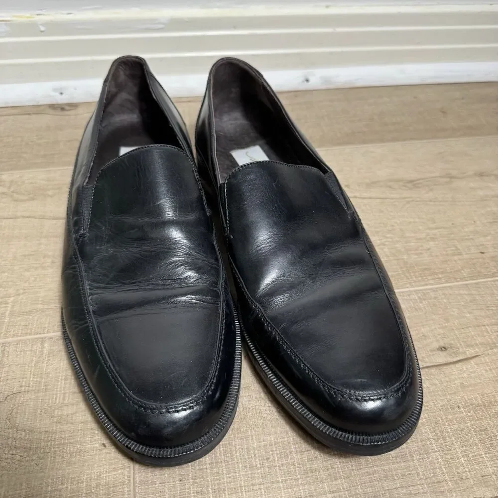 NICE Mezlan Men’s 10 Italy Made Venetian Loafers Black Luxury Dress Shoes Casual
